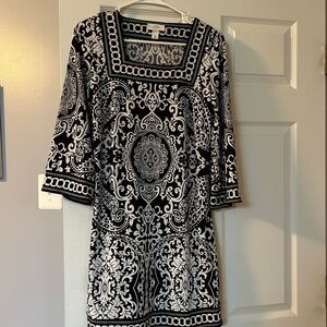 Loft black and white dress